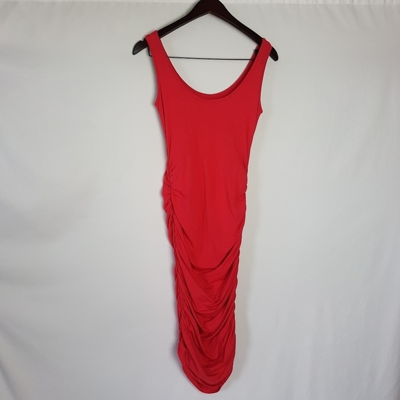 Isabella Oliver Ruched Maternity Dress Hot Pink Size 0-2 - Picture 2 of 9